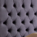 King Size Bedframe Velvet Upholstery Dark Grey Colour Tufted Headboard Deep Quilting V43-BED-ANA-KGR