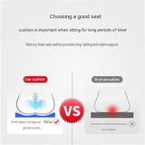 Purple Memory Foam Seat Cushion - 44 x 35 x 6 cm Polyester Chair Pad, Anti-slip bottom,Thickened V888-ELOSUNG56049-1