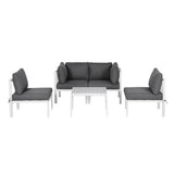 Gardeon 6PCS Outdoor Sofa Set Aluminium Table and Chairs Lounge Patio Furniture ALU-SOFA-AL-6PCS-WH-AB