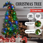 Bad Santa Curved Multicolour Pre-Lit Christmas Tree - 1.2m 112_OPBS4