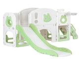 Keezi Kids Slide Swing Set Ball Hoop Rings Football Outdoor Toys Green KPS-SLIDE-INSECT-GN