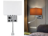 LED Wall Light Modern Fabric Lampshade USB Bedroom Bedside Reading Sconce E27 100240V V1294-YM0901-3119200140611