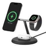 Belkin BoostCharge Pro 3-in-1 Magnetic Qi2 Wireless Charging Stand 36W Wall Charger USB-C Cable V1202-V2-MPA-WIZ023AUBK
