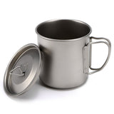 Cup Titanium Cup Outdoor Portable Mug Camping Picnic Water Cup With Foldable Handle 300ml / 400ml / V1369-AZ3-W-15892