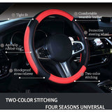 Car Steering Wheel Covers Wrap Microfiber Soft Anti-Slip Auto Steering Wheel Cover Protector V1188-MS-227-1662