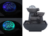LED Illuminated Tabletop Waterfall Flowing Water Fountains with Ball for Home Office Feng Shui V1294-YM0901-3111200179312