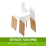 2X Retro Belloch Stackable Dining Cafe Chair WHITE V274-FT-J919-WH2
