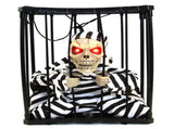 Halloween Scary Screaming Animated Skeleton Cage Prisoner with Light Up Eyes Haunted House Props V1294-YM0717-10352302