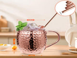 Moscow Mule Mugs of 4 18-oz Pure Plating Stainless Steel Drinking Cup with 4 Cocktail V1259-DP01-A-3775