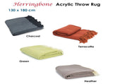 Herringbone Acrylic Throw Heather V442-WAM-THROW-HERRINGBONE-HEATHER-RE