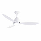 Devanti 48" Ceiling Fan with LED Light Remote Control DC Motor White CF-C-48-3B-HSG-WH