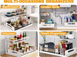 CARLA HOME 2 pack Under Sink Organiser with Sliding Drawers & 2 tier for Kitchen & Bathroom LSB-36342