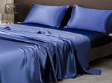 Soft Solid Matte Satin Hotel Style 4 Piece Set Full Size with Deep Pocket Fitted Flat V1366-AZ2-W-14731