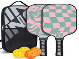 Bubble Hall Fiberglass Pickleball Paddle Set - Vibrant Design for Enhanced Gameplay V888-ELOSUNG12366