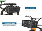 Basket Folding Bike Basket Detachable Plastic Bike Handlebar Front Basket Rear Rack Hanging Basket V1369-AZ3-W-15877