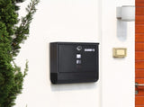 Lockable Mailbox Wall Mounted Mail Letter Post Box with Newspaper Holder Rack V767-JJ-ZR1233
