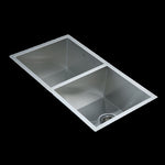 820x457mm Handmade Stainless Steel Undermount / Topmount Kitchen Laundry Sink with Waste V63-772955