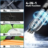 Portable Cordless Vacuum, 4-in-1 Suction/Blow/Inflate/Deflate, Car & Home Multi-Functional Cleaner, V1385-PXXCQ-WU-1007-009