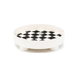 Round Storage Organizer Tray Checkerboard Design Plate Container Tray for Fruit Perfume Jewelry V1294-YM0512-3118220287011