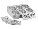 5-Star Chef 6 Pan Food Serving Display Container Stainless Steel Food Container Lids FD-6PAN-SS