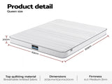 Giselle Queen Mattress 20cm with Reinforced Edge Support Egg-Crate Foam MATTRESS-D-PLAIN-20-Q