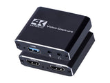 4K HDMI-compatible USB2.0 Video Capture Card Game Live Streaming Recording Box Adapter - Black V1263-JX-244