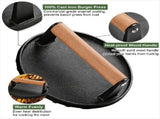 Burger 7Inch Round Cast Iron Smash Bacon Meat Steak with Wood Handle for Griddle, Sandwich, Nonstick V1369-AZ3-W-11799