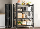 CARLA HOME 4-Tier Foldable Storage Shelf with Wheels for Kitchen, Garage, Pantry or Basement LSB-36141