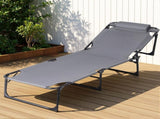Gardeon Sun Lounger Folding Lounge Beach Chair Patio Outdoor Furniture FF-LOUNGE-STFA-GE