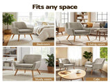 Artiss 2X Armchair Lounge Chair Accent Tub Chair Beige ANNE UPHO-B-ARM04-BGX2