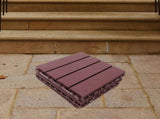 6Pcs Outdoor Plastic Patio Tiles Brown Interlocking Deck Flooring Easy Installation V1192-AZ-W-32263