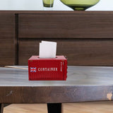 Red Tissue Storage Box Metal Case for Organizing Paper in Home and Automotive V1370-AZ4-14868