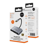 mbeat Tough Link USB-C to DP&HDMI Dual 4K/60Hz MST Adapter - Space Grey V186-MB-XAD-C2DPHD