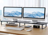 Artiss Dual Monitor Stand 100cm Riser Large Laptop Stand Desk Organiser Black DR-STB-111-03