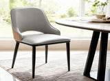 Artiss 1x Dining Chair Hollow PU Leather Kitchen Lounge Cafe Accent Chairs Grey DINC-K-1024-BG