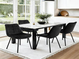 Artiss 4x Dining Chairs Velvet Tufted Kitchen Lounge Cafe Accent Chair Black DINC-K-799-BKX4