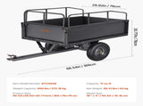 Garden Utility Trailer, 17 Cu. Ft & 272 kg Capacity, ATV UTV Hauling Trailer, Tow Behind Steel Dump V952-HYTCHSTPK17CFT3NV001V0