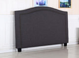 Bed Head Queen Size Charcoal Headboard with Curved Design Upholstery Linen Fabric V43-BED-CARLQCH