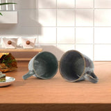2X Reactive Glazed Ceramic Organic Coffee Mug 350ml Natural EARTHY GREY BLUE V274-HA-LA-P0024806-BUVT