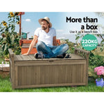 Gardeon Outdoor Storage Bench Box Wooden Garden Toy Tool Sheds Patio Furniture Brown ODF-OSB-WDL-BR