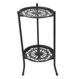 50cm Double Layer Plant Stand Iron Multifunctional Flower Rack Flower Shelf for Balcony Entryway V1294-YM0901-3111240020112