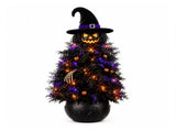 12 Inch Light Up Halloween Witch Tree Decoration, Glowing Pumpkin Witch Tree Ornament for Outdoor V1369-AZ3-W-21665