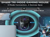 SOLAKAKA SM600 Honeycomb Shell Gaming Mouse Wireless,black V1300-SM600-BLACK