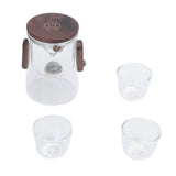 Glass Teapot with Strainer 330ml Magnetic Filtration Pot Water Separation Glass Teapot with 3 Cups V1294-YM0901-3118250017911