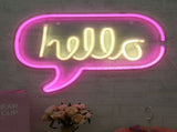 HELLO Letters LED Neon Light Wall Hanging Sign for Bar Bedroom Living Room V1294-YM0901-3119200023311