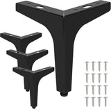 6 Inch Metal Furniture Legs - Set of 4 Modern Iron Diamond Triangle Feet, Black, for Sofa, Cabinet, V1259-DP01-A-3622
