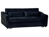 Sarantino Fenton Velvet 2-Seater Sofa Bed - Black SOFA-7007-VEL-BK