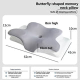 Butterfly 4D Memory Cotton Pillow Ice-Silk Fabric Cooling Pillow Cervical Spine - Pink - Size V1106-115-79531-PNK-CONVENTIONAL