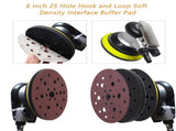 5 Pack Interface Pads, 6 Inch 25 Holes Hook and Loop Soft Density Sponge Cushion Buffer Backing Pad, V1258-DP02-WO-267