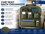 Green Car Seat Back Organizer - 210D Oxford Cloth, Water-Resistant & Multi-Pocket Design V888-ELOSUNG53513